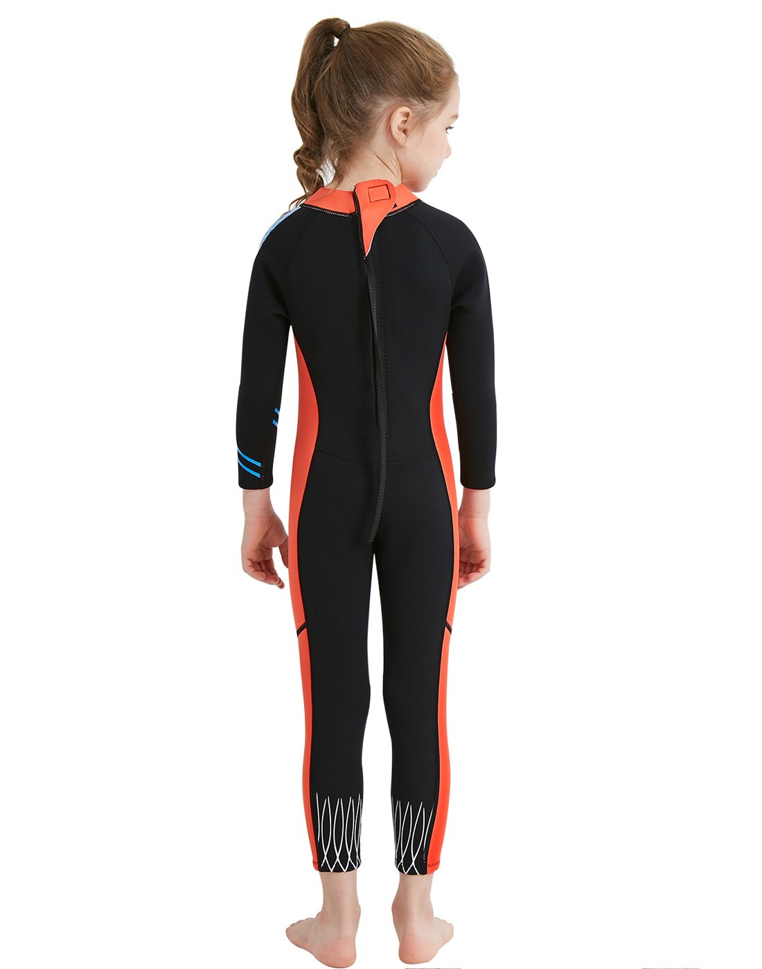 DIVE & SAIL Girls Long Sleeve Swimsuit One Piece UV Sun Protection Full Suit Thermal Diving Wetsuit Swimwear Black L