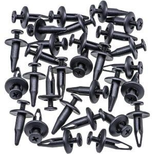 Rexka 30pcs Radiator Shroud & Trim Retainer Push-Type Clips Rivet Compatible with GM 20664092 Ford N804570S