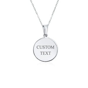 Personalize Religious Round Disc Medal Guardian Sistine Angel Cherub Pendant Necklace For Women For Teen .925 Sterling Silver Engrave IT