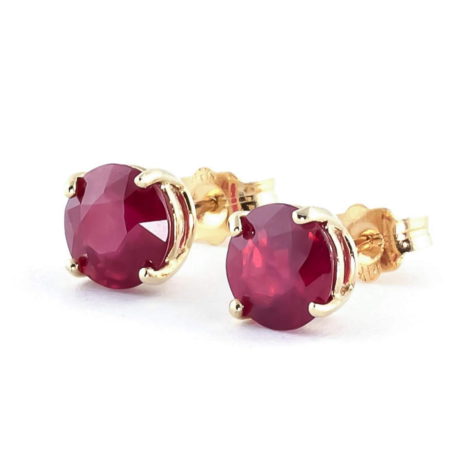 Galaxy Gold GG 14k Solid Yellow Gold Ruby Stud Earrings 3.5 ct s Ruby (yellow-gold)