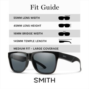 SMITH Lowdown 2 Sunglasses – Performance Sports Active Sunglasses For Running or Everyday Wear – For Men & Women – Black + Grey Polarized Lenses