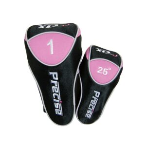 Remarkable Girls Right Handed Pink Junior Golf Club Set for Age 3 to 5 (Height 3' to 3'8") Set Includes: Driver (15"), Hybrid Wood (25*), 7 Iron, Putter, Bonus Stand Bag & 2 Headcovers