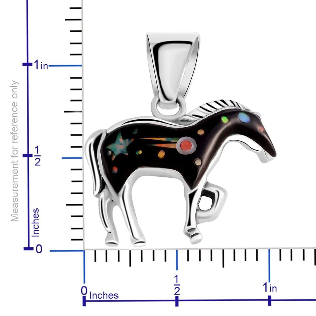 Shop LC 925 Sterling Silver Black Onyx Horse Pendant Birthday Gifts for Women