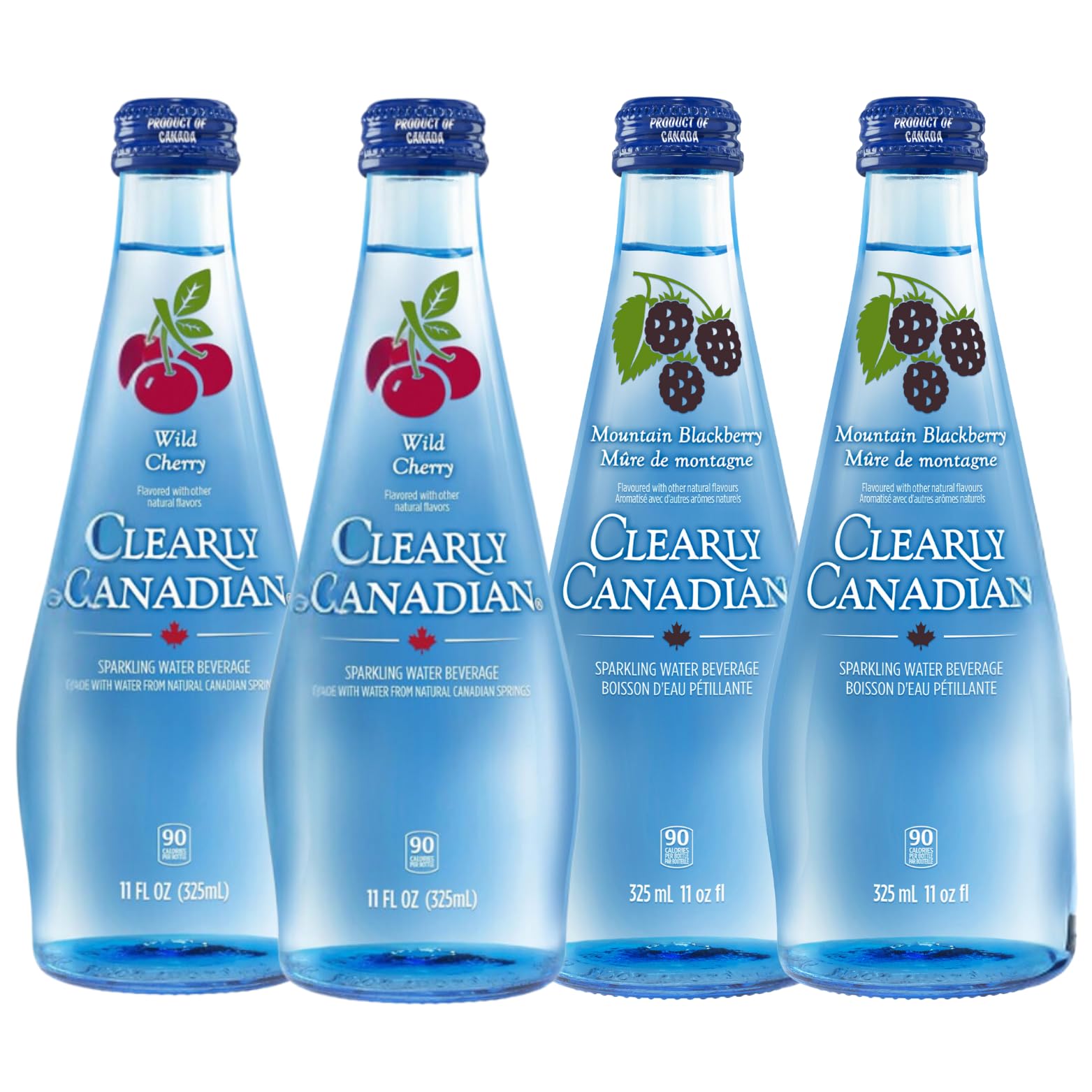 Clearly Canadian Sparkling Water 4 pack (2 Blackberry, 2 Cherry)