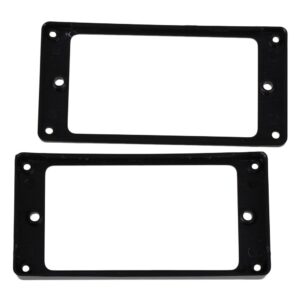 lovermusic 92x46mm Black ABS Electric Guitar Humbucker Pickup Mounting Rings Frames Bottom Pack of 2