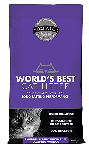 World's Best Cat Litter Cat Lavender Scented Multiple Cat Clumping Formula, 7-Pound Bag