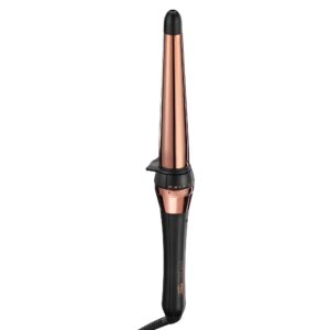 infinitipro by conair rose gold titanium 1 ¼-inch to ¾-inch curling wand, tapered wand produces beachy waves