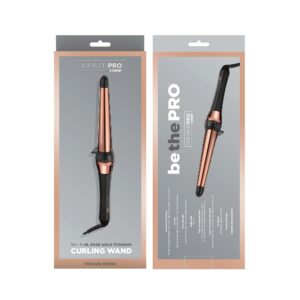 INFINITIPRO BY CONAIR Rose Gold Titanium 1 ¼-inch to ¾-inch Curling Wand, Tapered wand produces beachy waves