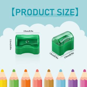 Faxco 96 PCS Coloured Plastic Pencil Sharpener，Kids Plastic Manual Pencil Sharpener with Cap Bulk Set，Plastic Manual Pencil Sharpener，Mini Handheld Sharpener with Lid