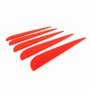 Letszhu Arrows Vanes 4 Inch Plastic Feather Fletching for DIY Archery Arrows 50 Pack (Red)