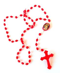 divine mercy set of 50 red plastic rosaries