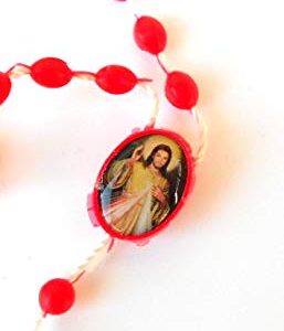 Divine Mercy Set of 50 Red Plastic Rosaries