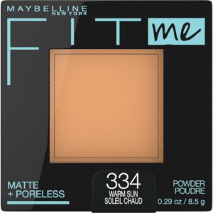 maybelline fit me matte + poreless pressed face powder makeup & setting powder, warm sun, 1 count