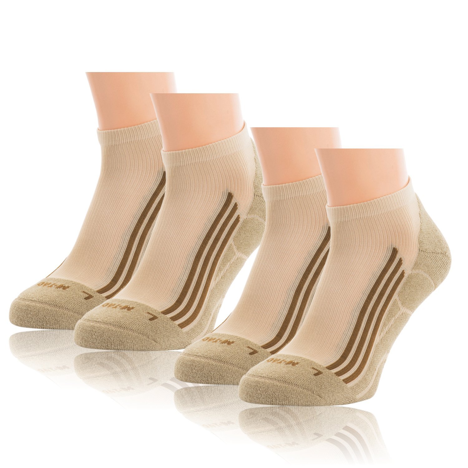 M-Tac Low Calf Men Socks Compression Running Athletic Crew Socks (Coyote Tan 2 pairs, Medium)