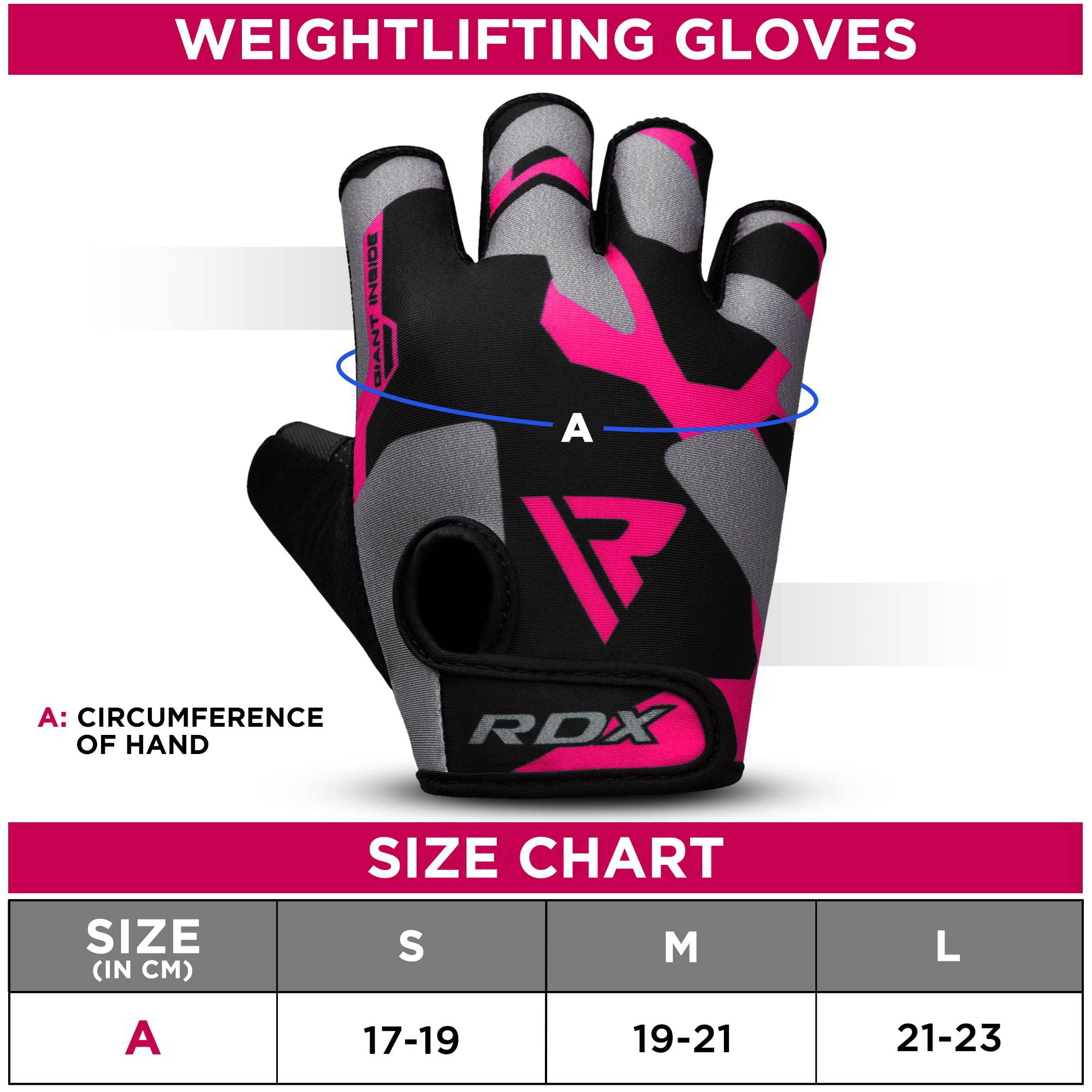 RDX Weight Lifting Gloves Women Fitness Workout, Anti Slip Padded Palm Grip Protection, Elasticated Breathable, Powerlifting Gym Bodybuilding Strength Training, Half Finger, Cycling Calisthenics