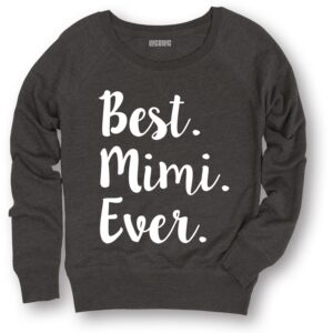 instant message - best mimi ever gift for grandma - women's french terry pullover - size large heather charcoal