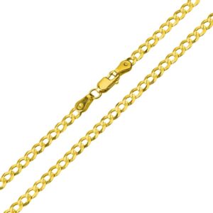 Jewelry America 14K Yellow Gold Polished Large Cornicello Horn Pendant with Chain Necklace, 24"