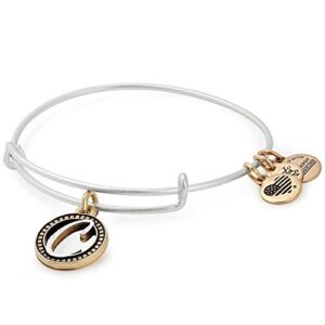 alex and ani women's initial c ii bangle two tone bracelet, rafaelian silver