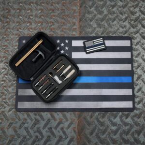 Raiseek Thin Blue Line Flag Gun Mat Gun Cleaning Mat of USA 11"x17"