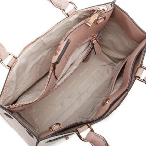 MICHAEL Michael Kors Reagan Large Leather Satchel Bag, Soft Pink Light Cream Fawn