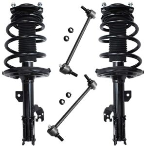 detroit axle - 4pc front struts kit for 06-12 toyota avalon, 06-08 solara, 2 struts with coil spring 2 stabilizer sway bars 2006 2007 2008 2009 2010 2011 2012 replacement suspension struts shocks