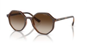 vogue eyewear woman sunglasses top havana/ brown transparent frame, brown gradient lenses, 52mm