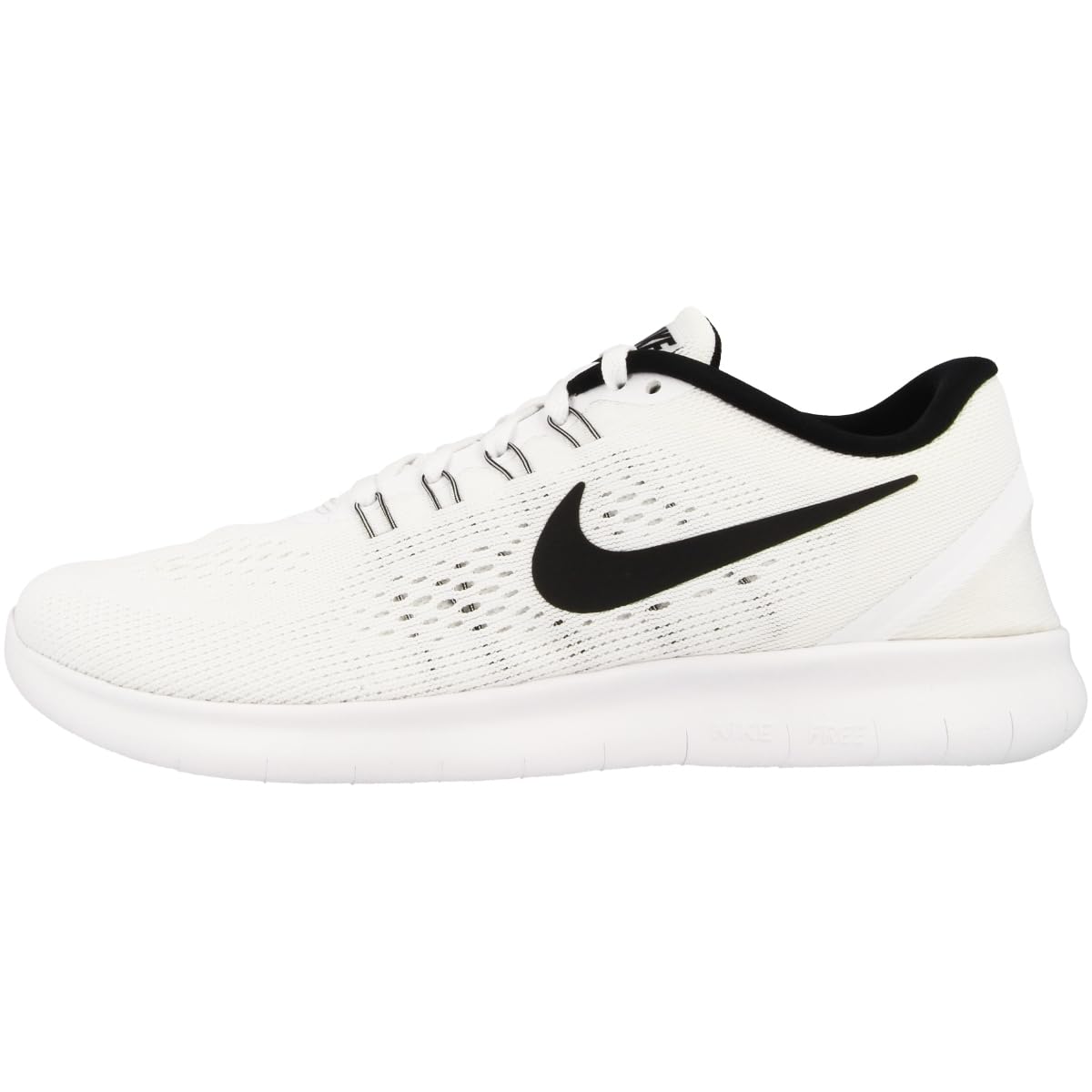 Nike WMNS Free RN Flyknit 2018 942839-100 White/Black/Pure Platinum Women's Running Shoes (9.5)