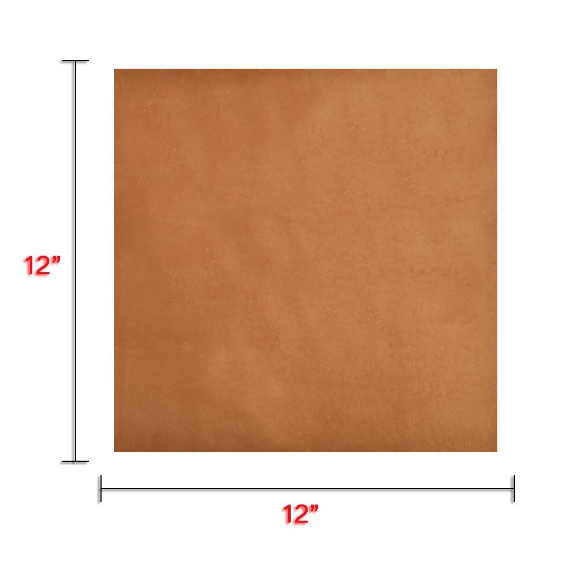 Hide & Drink, Leather Square for Crafts (12 x 12 in.), Tooling, Hobby Workshop, Medium Weight (1.8 mm Thick) Handmade (Old Tobacco)