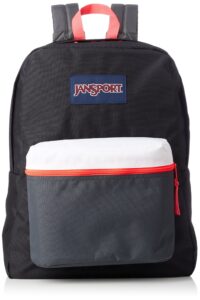 jansport exposed backpack - black/fluorescent red