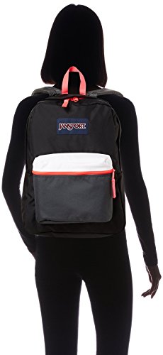 JanSport Exposed Backpack - Black/Fluorescent Red