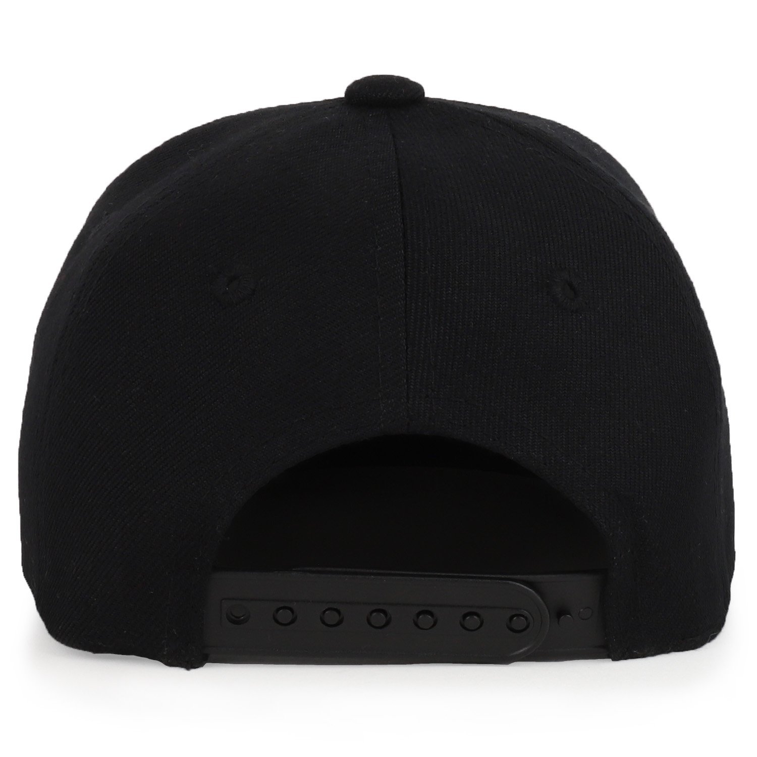 Trendy Apparel Shop Infant to Toddler Kid's Plain Structured Flatbill Snapback Cap - BLACK