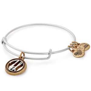 Alex and Ani Women's Initial Y II Bangle Two Tone Bracelet, Rafaelian Silver, Expandable