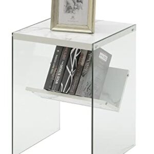 Convenience Concepts SoHo End Table, Faux White Marble, 15.75 in x 16.5 in x 23.75 in