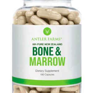 Antler Farms - 100% Pure New Zealand Bone & Marrow, 180 Capsules, 750mg - Grass Fed, Pasture Raised Whole Bone Extract, Cold Processed, Healthy Essential Fats, Stem Cells, Collagen, Calcium