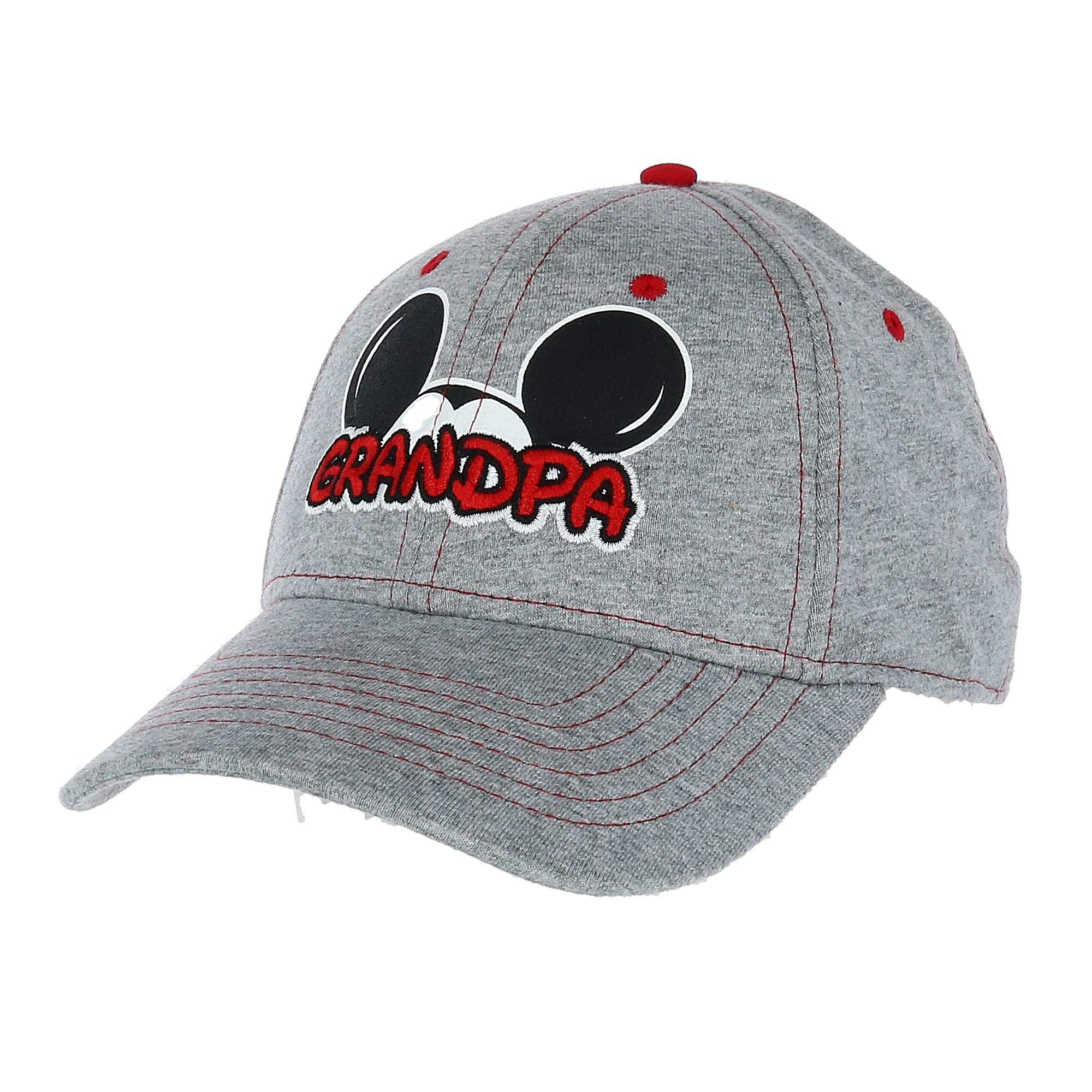 Disney Men's Mickey Mouse Grandpa Fan Baseball Cap, Grey