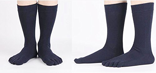 FeelMeStyle 5 Pack Men Boot Long Toe Socks Men's Cotton Leg Warmers Five Fingers Toe Socks