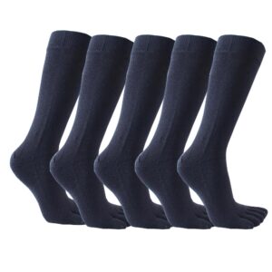 feelmestyle 5 pack men boot long toe socks men's cotton leg warmers five fingers toe socks