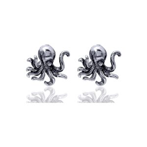 xusamss punk body piercing earrings stainless steel animal octopus stud earrings