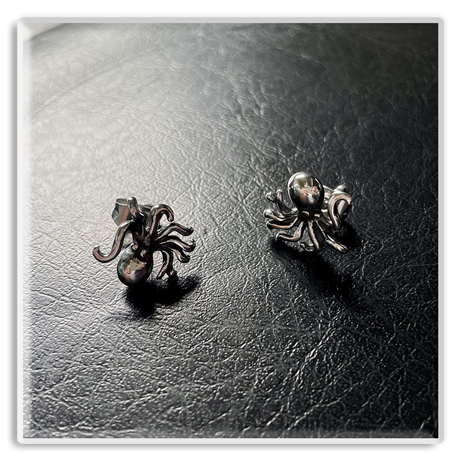 Xusamss Punk Body Piercing Earrings Stainless Steel Animal Octopus Stud Earrings