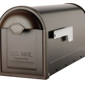 Architectural Mailboxes 8830RZ-10 Winston Post Mount Mailbox, Rubbed Bronze