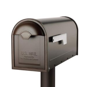 Architectural Mailboxes 8830RZ-10 Winston Post Mount Mailbox, Rubbed Bronze