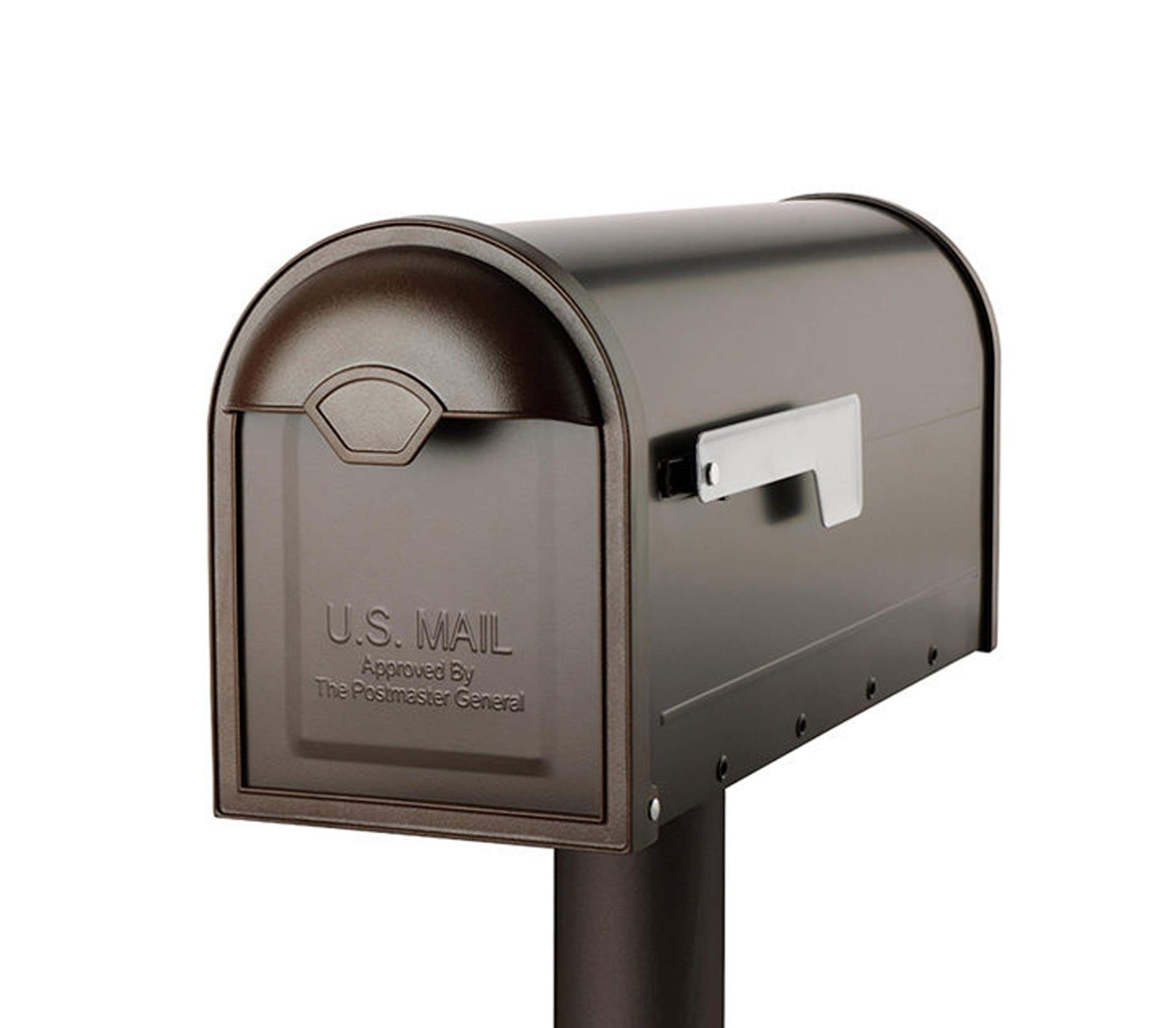 Architectural Mailboxes 8830RZ-10 Winston Post Mount Mailbox, Rubbed Bronze