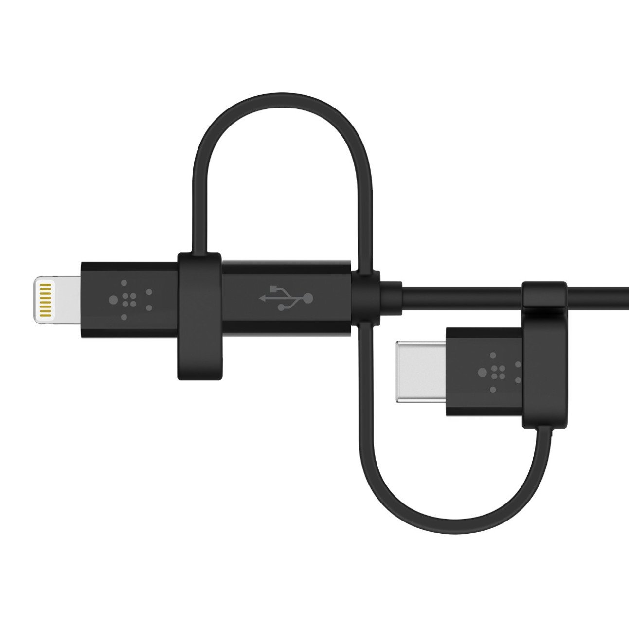 Belkin 3-in-1 Universal USB Cable - USB-C Cable, Lightning Cable, Micro-USB Charging Cable - Apple Charging Cord - Belkin Boost Charge - Belkin Charger Designed For iPhones, iPads, Galaxy & More