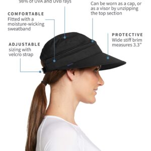 Solbari UPF 50+ Protective Wanderlust Visor for Women – One Size, Black