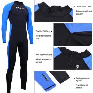 Full Body Dive Wetsuit Sports Skins Rash Guard for Men Women, UV Protection Long Sleeve One Piece Swimwear for Snorkeling Surfing Scuba Diving Swimming Kayaking Sailing Canoeing (L)