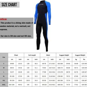 Full Body Dive Wetsuit Sports Skins Rash Guard for Men Women, UV Protection Long Sleeve One Piece Swimwear for Snorkeling Surfing Scuba Diving Swimming Kayaking Sailing Canoeing (L)