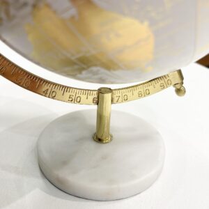 Abbott Collection 57-LATITUDE-02 Spinning Small Decorative Globe, Ivory/Gold, 11" H