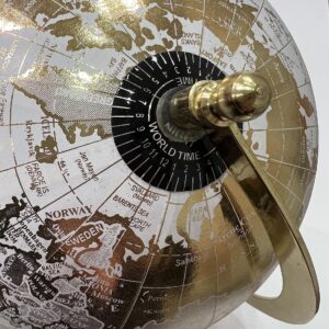 Abbott Collection 57-LATITUDE-02 Spinning Small Decorative Globe, Ivory/Gold, 11" H