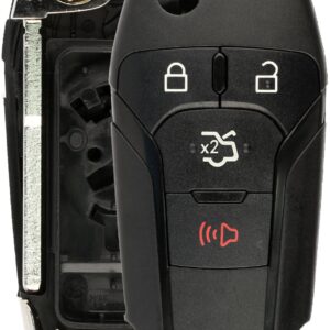 KeylessOption Keyless Entry Remote Flip Key Fob Shell Case Button Pad Cover For Ford Fusion N5F-A08TAA