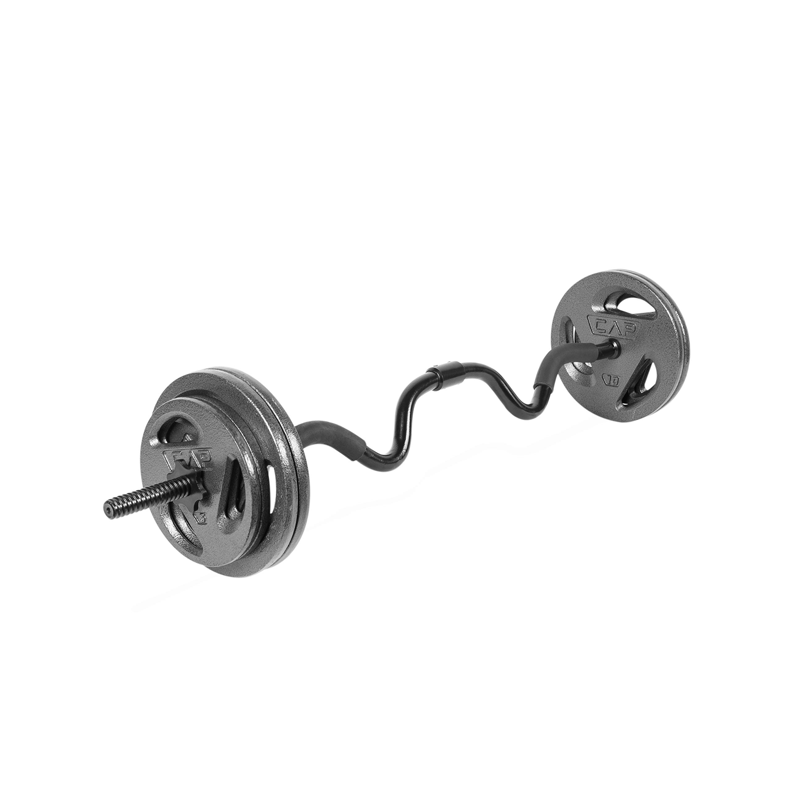 CAP Barbell RB-48T2B Super Curl Bar, Black, 48"